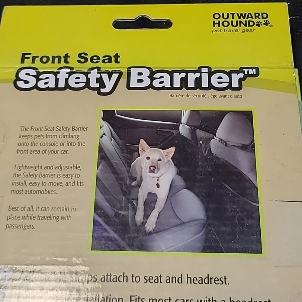 Front seat pet safety barrier